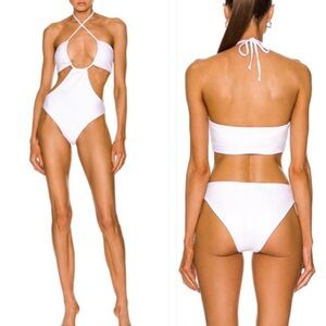 ROSETTA GETTY DRAWSTRING BANDEAU ONE PIECE SWIMSUIT